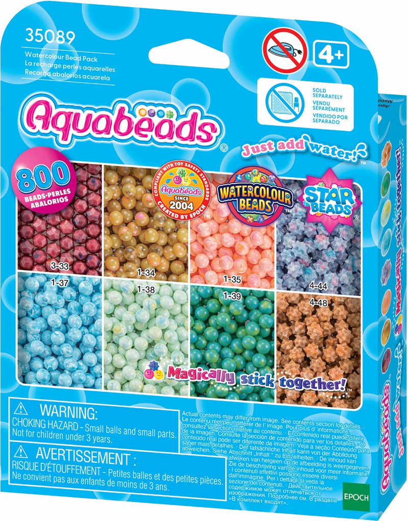 Afbeelding laden in galerijviewer, Aquabeads navulling multikleuren parel mix- meerdere kleuren in 1 parel - watercolourbeads- 800 parels
