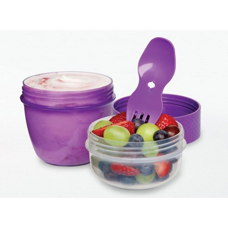 Afbeelding laden in galerijviewer, Sistema to go snackdoos snack capsule met lepel vork minty teal 515ml
