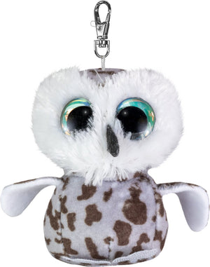 Lumo stars tactic - pluche - sleutelhanger uil stella - 8,5 cm - zacht pluche - grote ogen - met clip - inclusief app met spelletjes