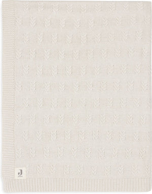 Jollein - deken ledikant 100x150cm - dekentje baby - grain knit - oatmeal
