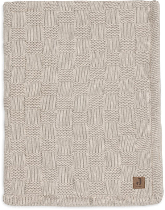 Jollein baby deken ledikant - 100x150cm - box knit - warm sand velvet