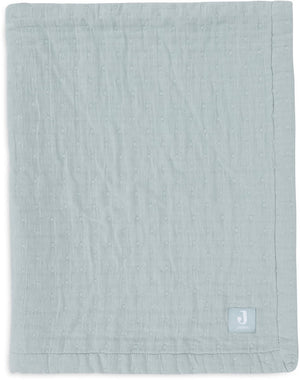 Jollein deken hydrofiel 75x100cm jacquard sea green gots