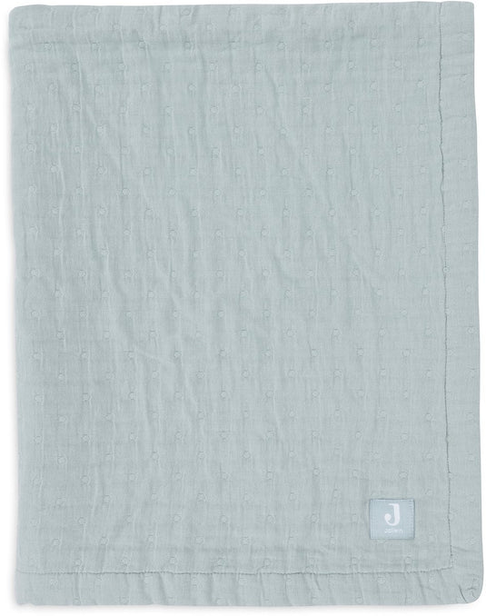 Jollein deken hydrofiel 75x100cm jacquard sea green gots