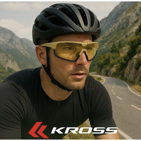 Afbeelding laden in galerijviewer, Kross fietsbril braker uv400 verwisselbare lenzen - beige frame
