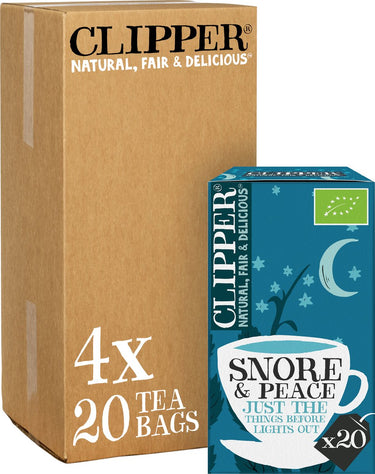 Clipper - biologische thee - snore peace - kamille lavendel - 4 x 20 theezakjes