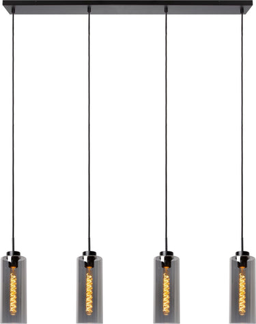 Lucide bruno - hanglamp - 4xe27 - fumé