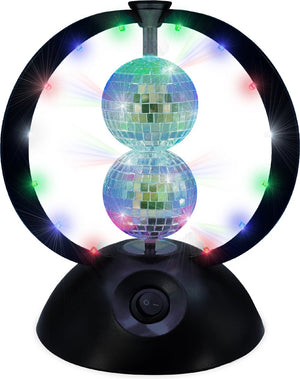 Partyfunlights roterende spiegel discobal zwart - ledlicht - feestverlichting - discolamp - voor kinderen