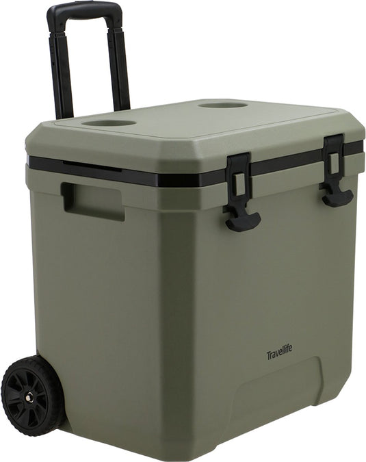 Travellife magnus koelbox 36l groen met wielen - houdt 48 uur koel - geschikt voor 1,5l flessen - robuust en hoogwaardig