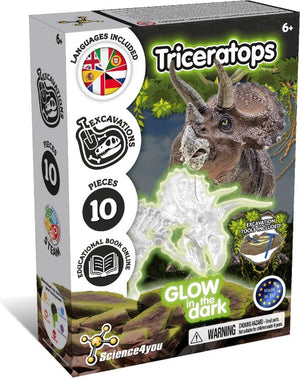 Science 4 you science4you glow in the dark triceratops – fossiel opgraafset – experimenteerdoos dino fossiel – vanaf 6+ jaar