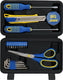 Kinzo gereedschapsset 21-delig - gereedschapskoffer gevuld - 2x schroevendraaier, schaar, mes, inbussleutels, rolmeter, tape, bits