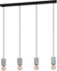 Eglo prestwick 3 hanglamp - e27 - 92,5 cm - zwart grijs