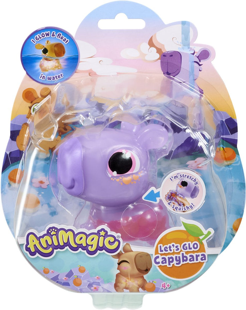 Afbeelding laden in galerijviewer, Goliath animagic let's glo capybara purple - speelfiguur - lichtgevende capybara
