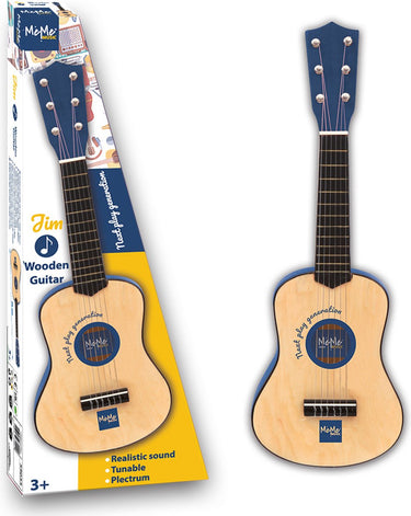 Meme houten gitaar jim - muziekinstrument voor kleine handjes - stimuleert creativiteit