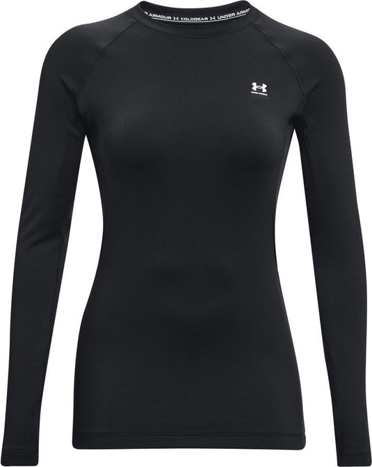 Under armour ua cg authentics crew dames sporttrui - zwart - wit m