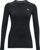 Under armour ua cg authentics crew dames sporttrui - zwart - wit m