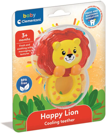 Clementoni koelbijtring leeuw - baby bijtring en bijtspeelgoed - verkoelend sensorisch speelgoed bij doorkomende tandjes - stimuleren het tandvlees
