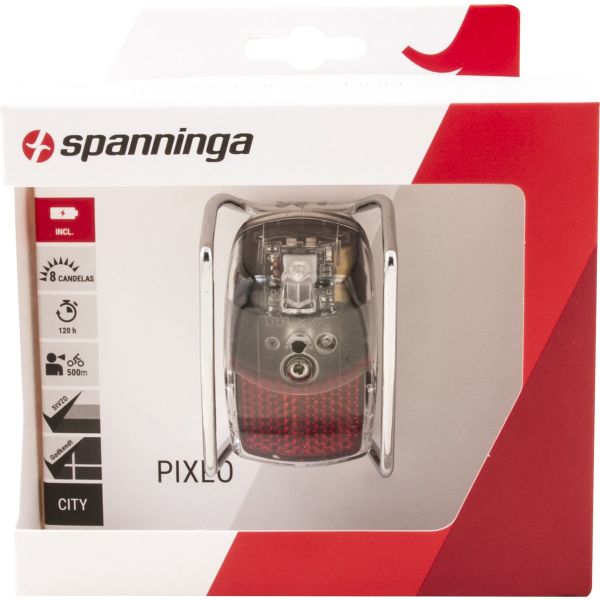 Afbeelding laden in galerijviewer, Spanninga achterlicht Pixeo Xb batterij spatbord chroom
