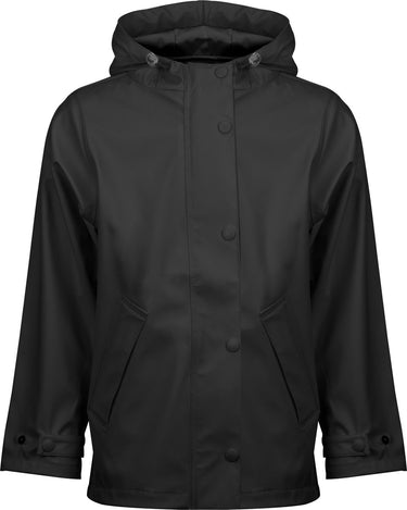 Ralka regenjas junior - sprinkle - zwart - maat 116