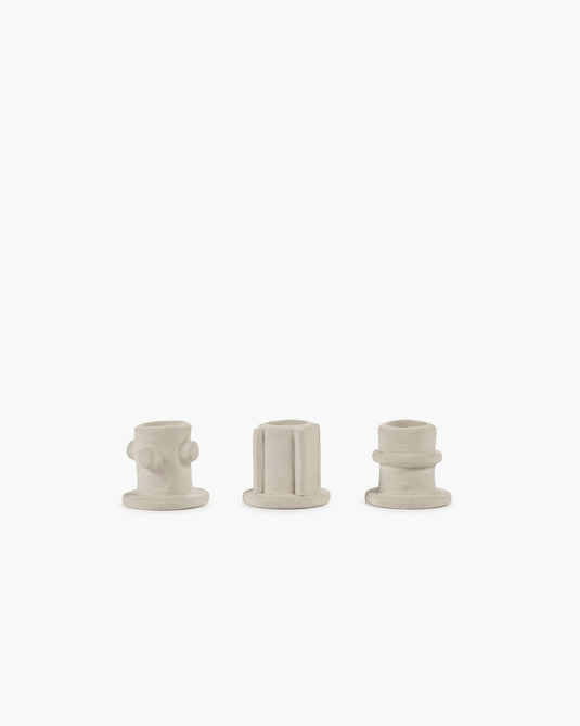 Serax - marie michielssen marie - kandelaar - beige - 5 ø - h 4,5cm - 3 stuks