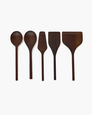 Serax - pascale naessens pure - keukengerei - donkerbruin - 5 stuks