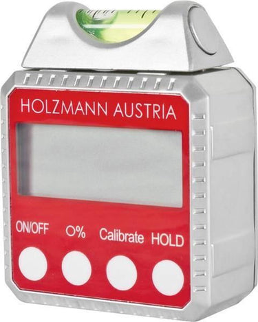 Holzmann digitale waterpas en hoekmeter - gradenboog - 90° - metalen behuizing - magnetisch