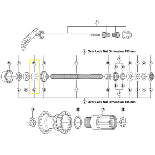 Shimano afstandsbus links 8 mm