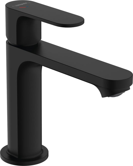 Hansgrohe rebris s - wastafelmengkraan - ééngreeps bediening - coolstart energiebesparend - ecosmart+ waterbesparend - met trekwaste - 110mm maat - mat zwart