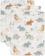 Jollein - baby hydrofiel washandje - katoen - 3 stuks - roarsome - baby washand, hydrofiele washandjes -15x20cm