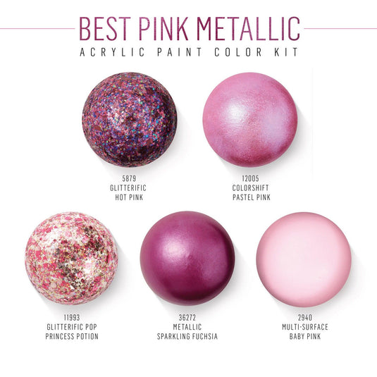 Folkart • acrylic paint color kit best pink metallic 5pcs