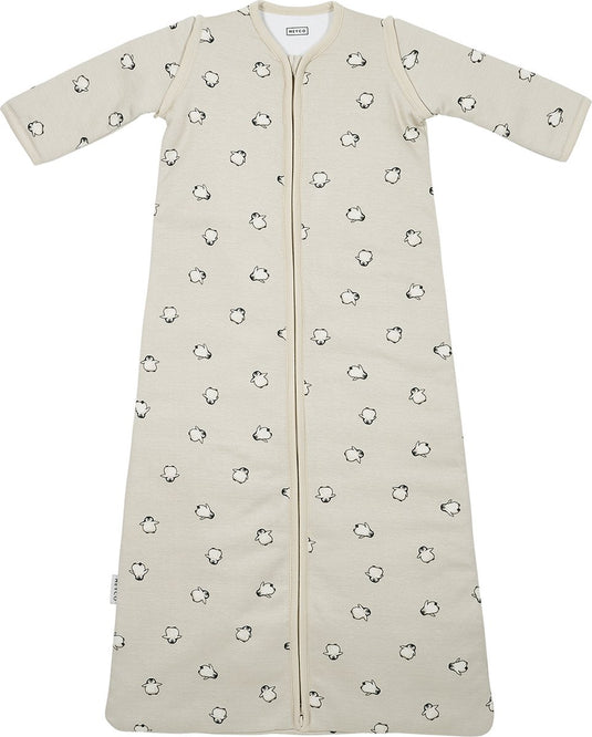 Meyco baby penguin baby slaapzak met afritsbare mouwen - soft sand - 60cm - 2.5 tog