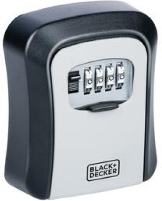 Black+decker black decker sleutelkluis met cijferslot - zwart - staal - muur montage incl. schroeven - 12 x 9 x 4 cm