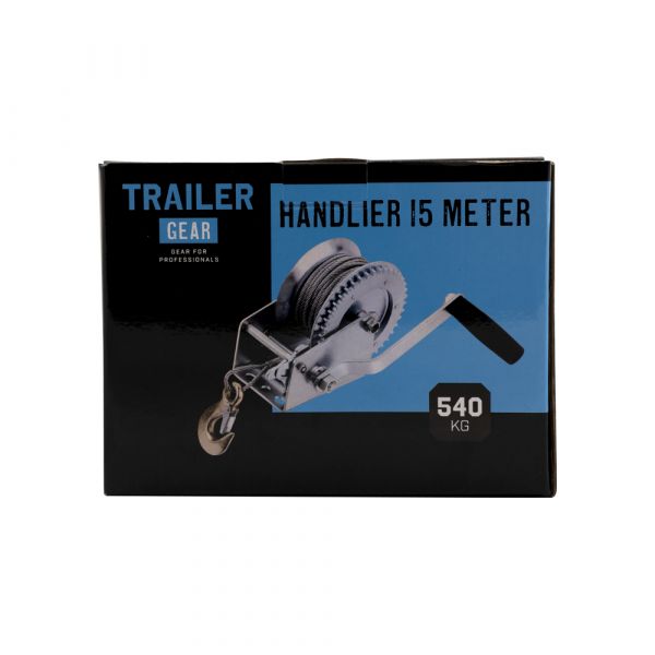 Afbeelding laden in galerijviewer, Trailergear handlier + kabel+haak, 540 kg.
