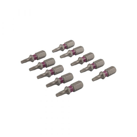 Schroefbit 25 mm tx-10 roze 10x