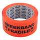 Hpx producten plakband breekbaar oranje 5cm 66m
