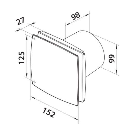 Afbeelding laden in galerijviewer, Ac ventilator 100 mm silent timer vochtsensor blk edition

