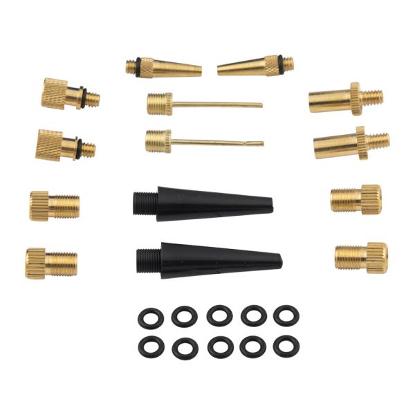 Afbeelding laden in galerijviewer, Dunlop ventiel adapter set 14-delig - verloopnippels voor fiets auto bal - geschikt voor presta schrader ventiel - inclusief opbergdoos en rubber ringen
