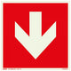 Bord rood met pijl ftlm - 150x150 mm zelfklevend.