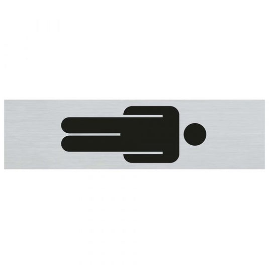 Bord alulook heren symbool staand - 165x44 mm zelfklevend.