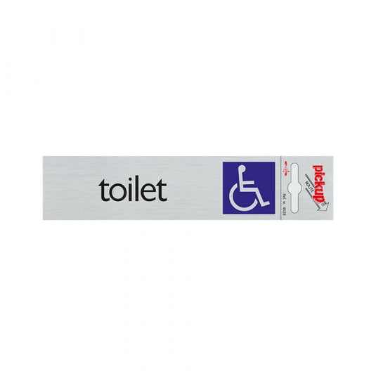 Bord alulook toilet toeg. voor rolstoel - 165x44 mm zelfkle.