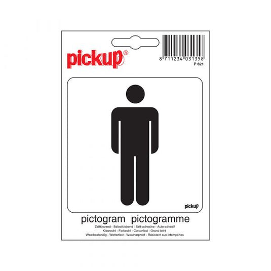 Sticker heren - 100x100 mm.