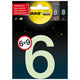 Glow in the dark nummer 6=9 - 75 mm zelfklevend.
