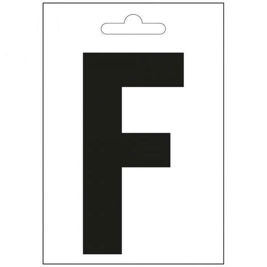 Nautic letter f zwart 100 mm.