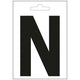 Nautic letter n zwart 100 mm.