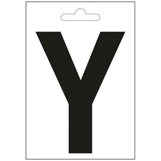 Nautic letter y zwart 100 mm.