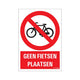 Bord geen fietsen plaatsen - 230x330 mm.