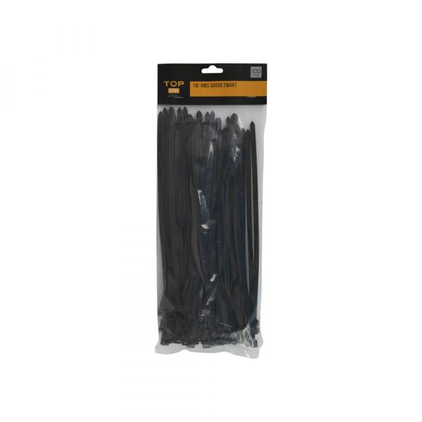 Afbeelding laden in galerijviewer, Topgear tiewraps kabelbinders 300x8, 100 stuks zwart
