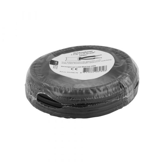Bouwkern huishoudsnoer 2x0.75 zwart 5 meter.