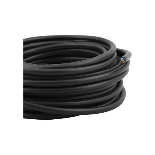 Q-link huishoudsnoer 2x0.75 zwart 10 meter.