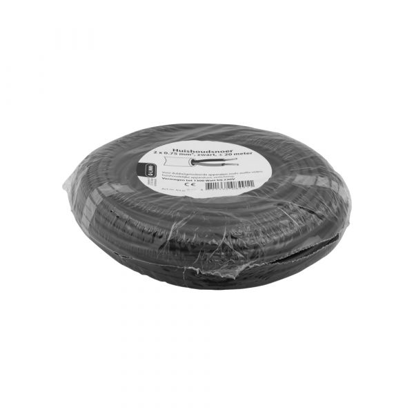 Afbeelding laden in galerijviewer, Q-link huishoudsnoer â€“ vmvs â€“ belastbaar tot 1200w â€“ 2 x 0.75 mmâ² â€“ 20 m â€“ zwart
