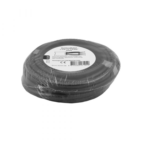 Afbeelding laden in galerijviewer, Huishoudkabel 3x1.0 zwart 5 meter

